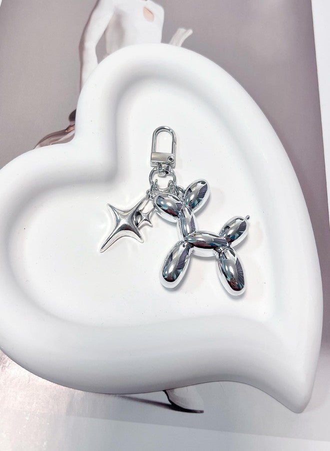 LAEKOU Cute Star Balloon Dog Keychain, Y2K Bag Charms Keychains Accessories for Women, Aesthetic Key Chain for Purse Backpack - Image 5